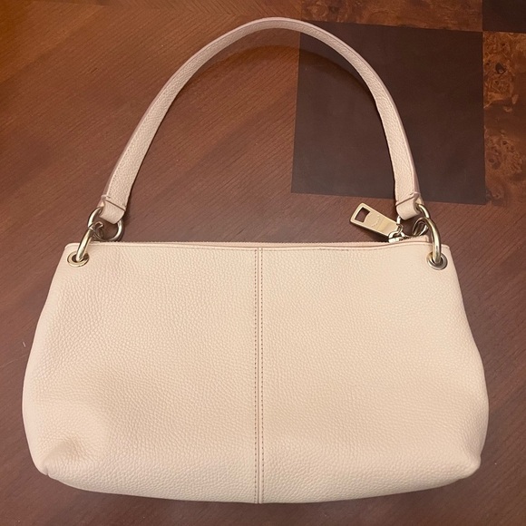 EMBOSSED HORSE AND CARRIAGE CHARLEY CROSSBODY IN PEBBLE LEATHER in Blush Pink - Picture 7 of 12